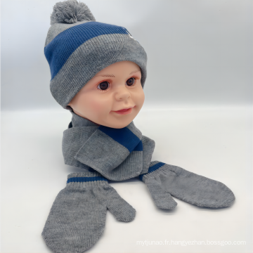 Gants écharpe à chapeau en tricot d&#39;hiver réglés pour bébé